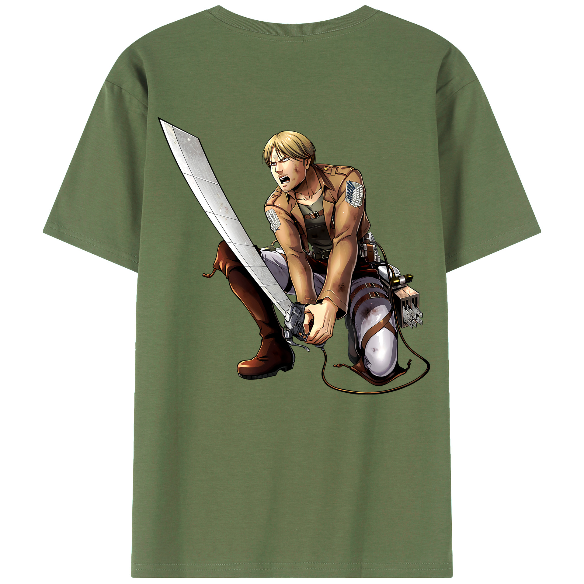 （画像用） 進撃の巨人 ミケ·ザカリアス Attack on Titan Mike Zakarius 綿100％ メンズ半袖Tシャツ（バックプリント） 通気性